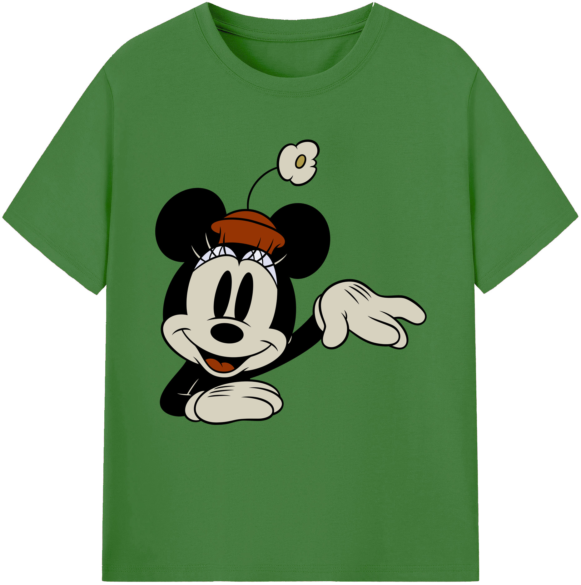 （画像用） ミッキーマウス Mickey Mouse レディースカジュアルプリントTシャツ（綿100％）